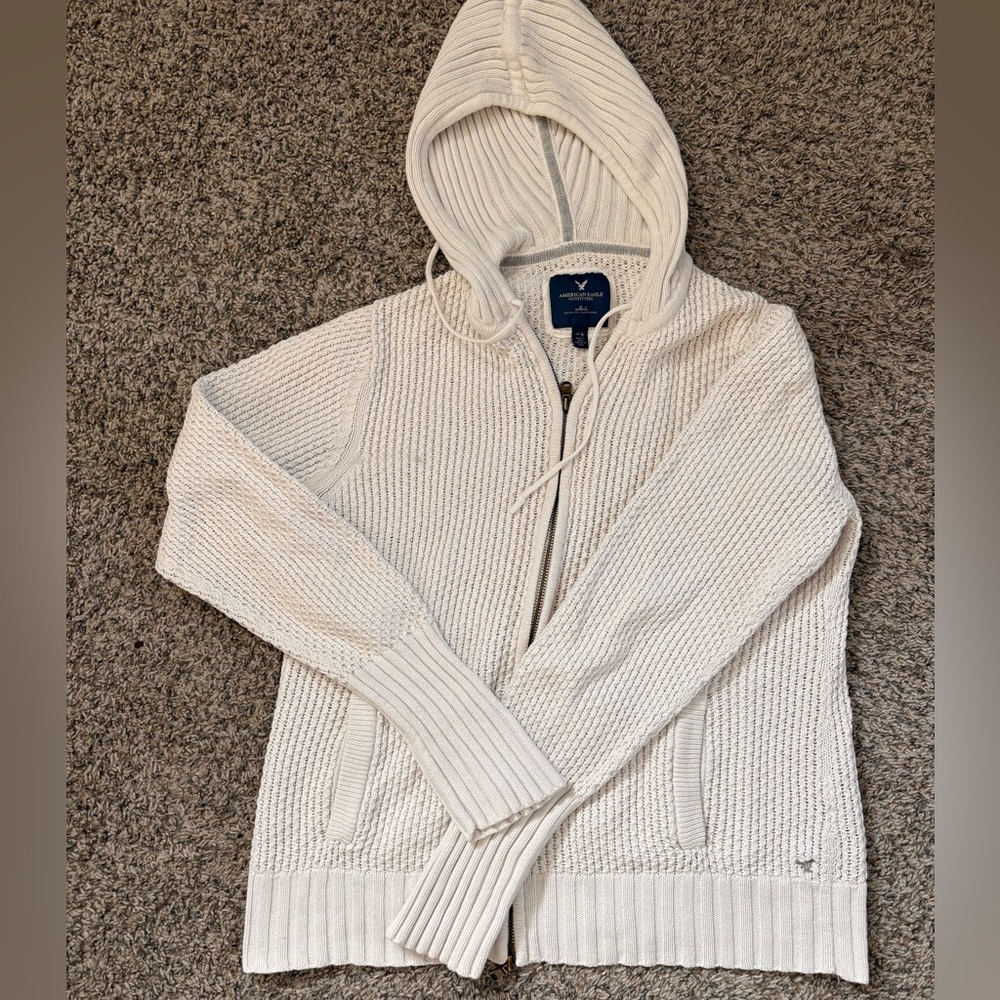American Eagle Outfitters Cable Knit Zip Up Hoodie